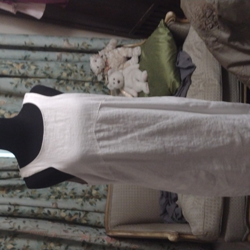 Linen dress , white, with lining